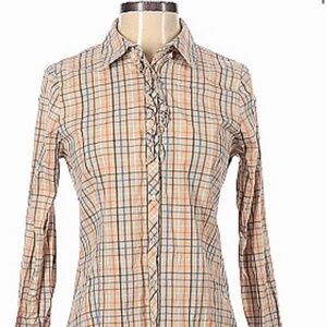 Vineyard Vines Yellow Plaid Button-Up Collared Long-Sleeve Shirt